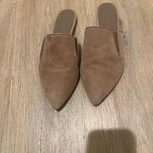 Jenni Kayne oiled leather Elegant Brown Suede Mules
